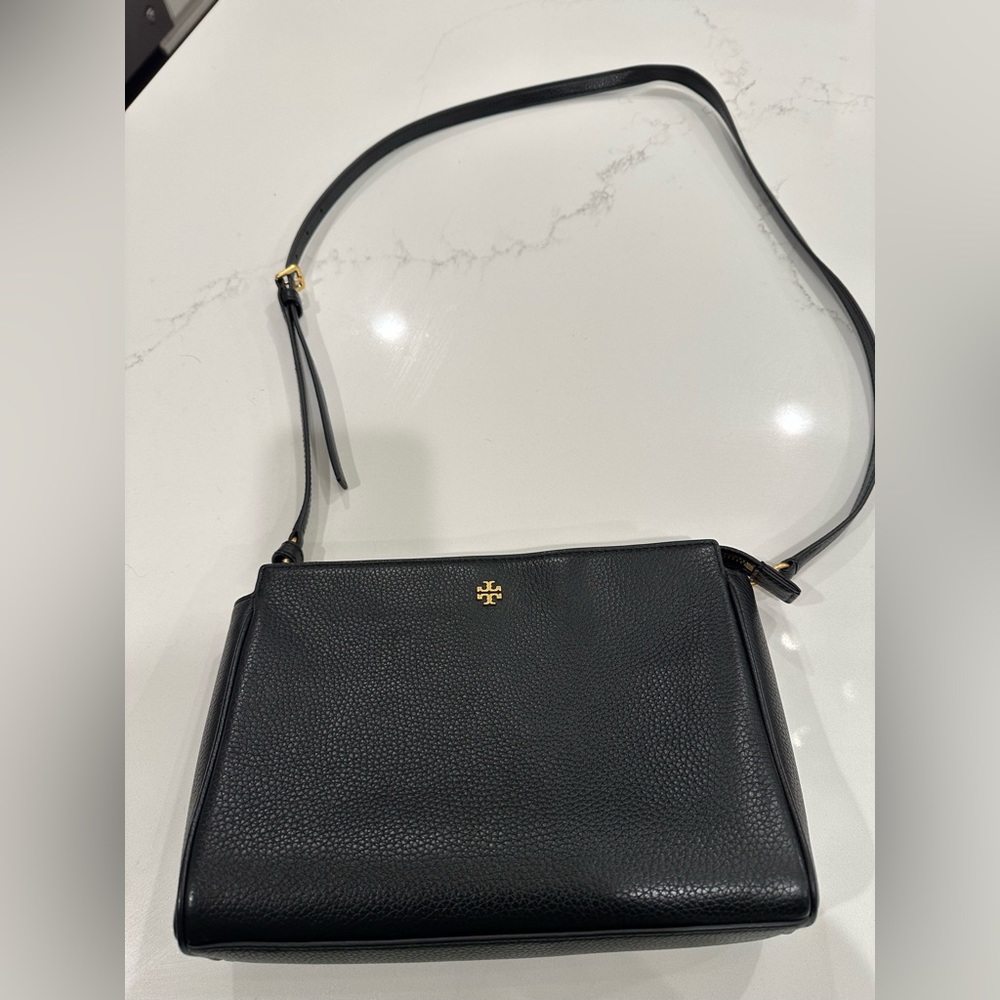 Tory Burch Black Pebbled Leather Crossbody bag